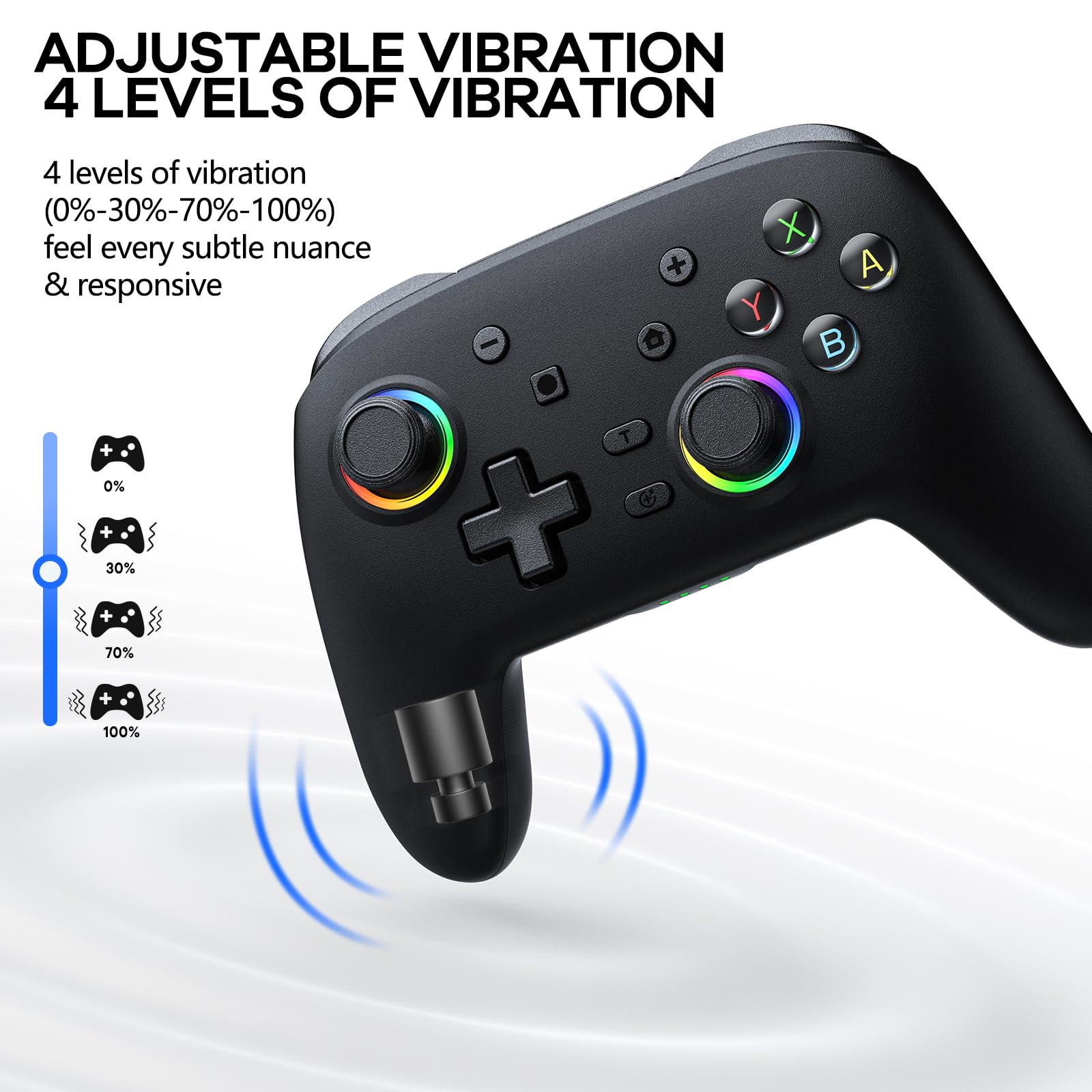 AROEVEIB Wireless Switch Pro Controller with Dual Vibration, Motion Control & 6-Axis Gyro - Compatible with Nintendo Switch, Switch Lite & OLED Model - Perfect for Gaming, Multiplayer & Handheld Mode