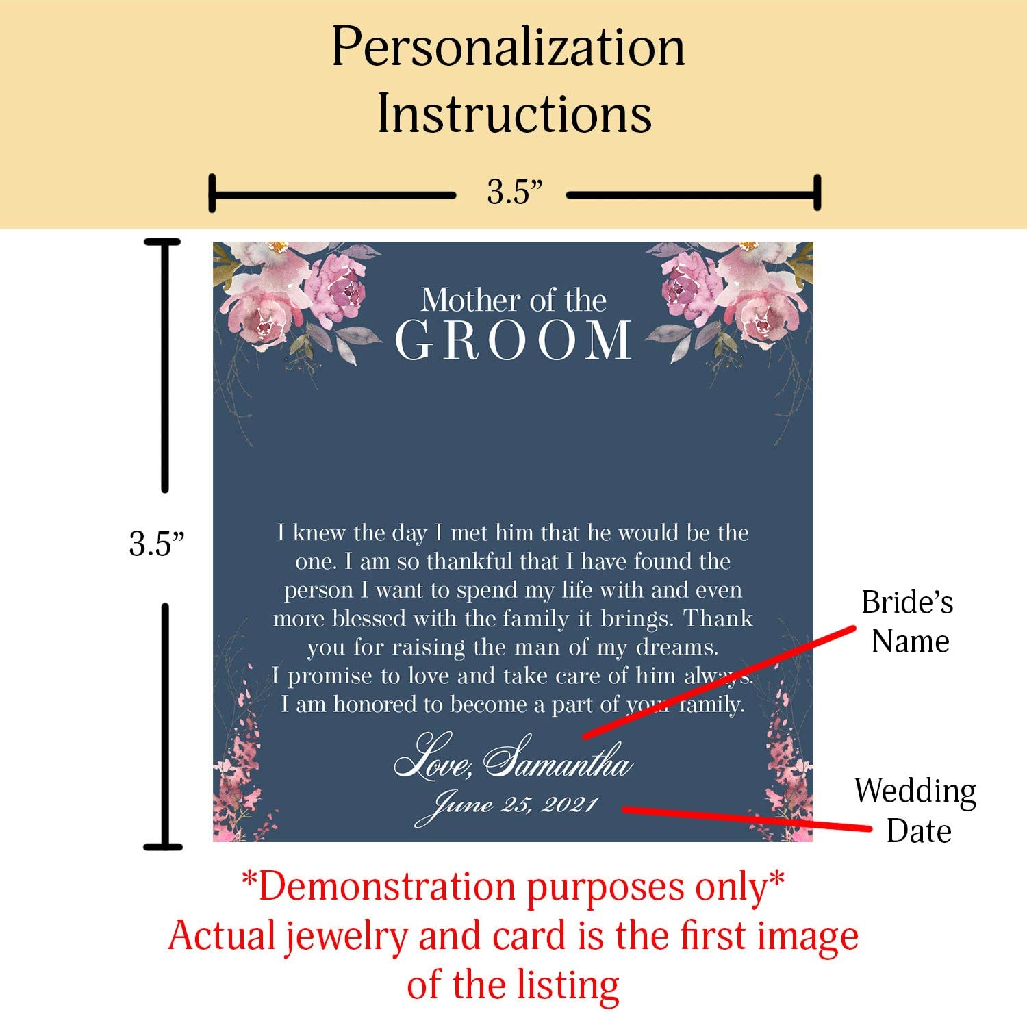 Personalized Mother of the Groom Necklace Gift from Bride - Rose Gold Hammered Ring Jewelry for Wedding, Mother-in-Law Present - Perfect for Bridal Shower, Rehearsal Dinner & Special Occasions