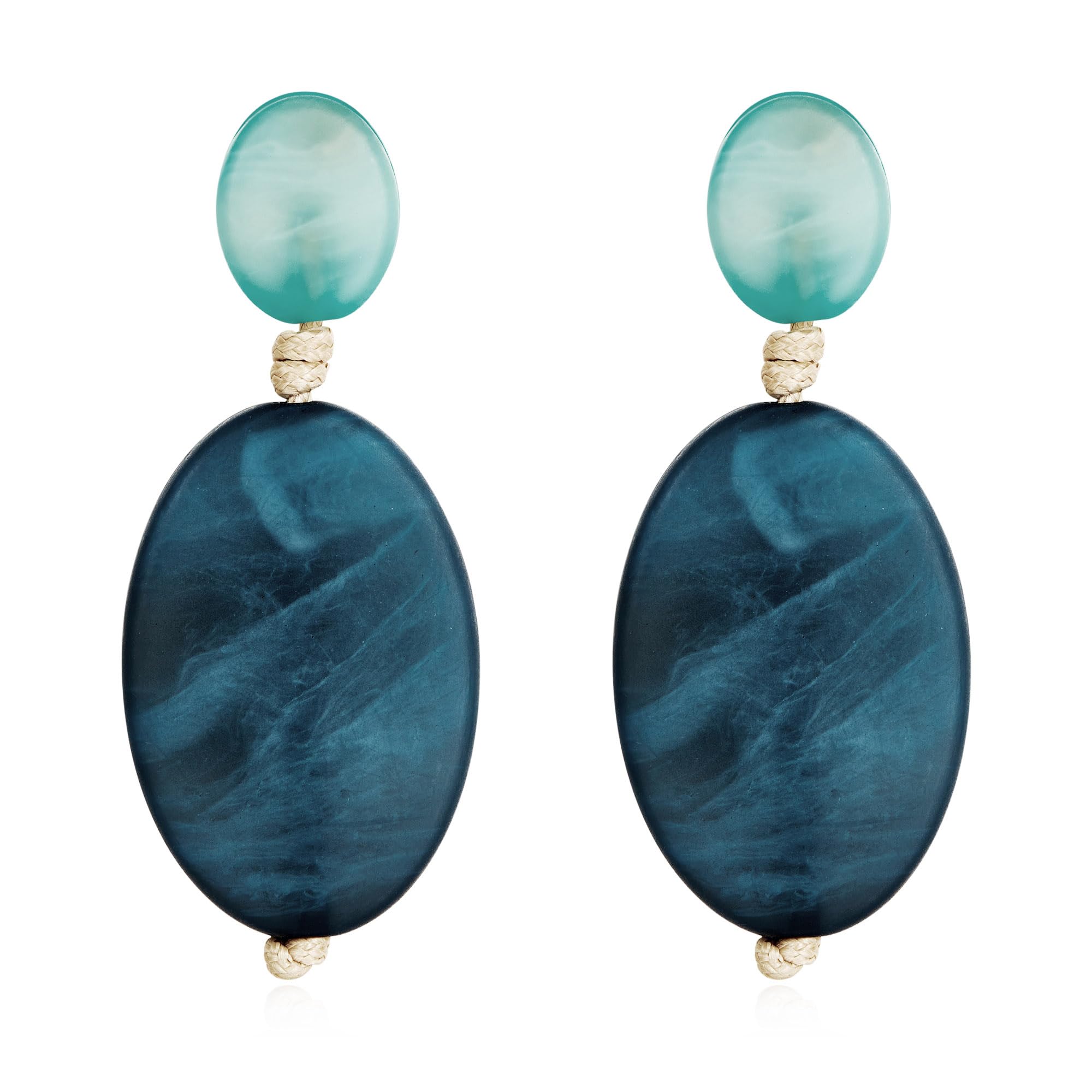 LILIE&WHITE Geometric Acrylic Resin Boho Earrings for Women - Multicolor Marbled Statement Dangle Earrings, Gold-Plated Retro Drop Earrings, Fashion Bohemian Jewelry - Perfect for Parties, Weddings & Everyday Wear