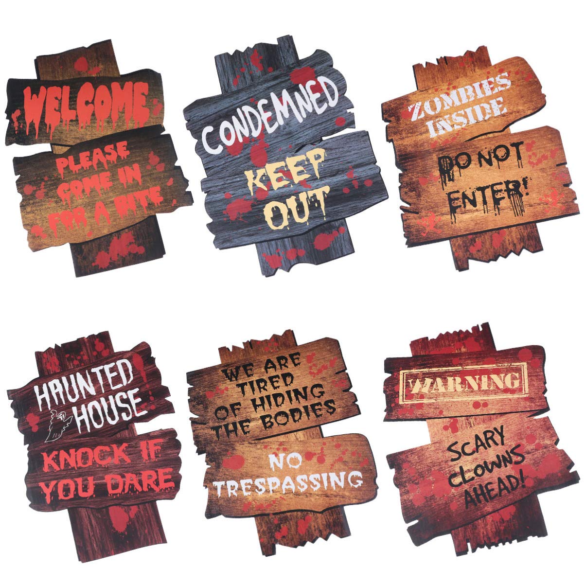 NUOBESTY 6pcs Halloween Lawn Decorations - Spooky Yard Signs, Plaque Boards & Creative Stakes for Outdoor Halloween Party Decor | Perfect for Front Yard, Garden & Halloween Festivities