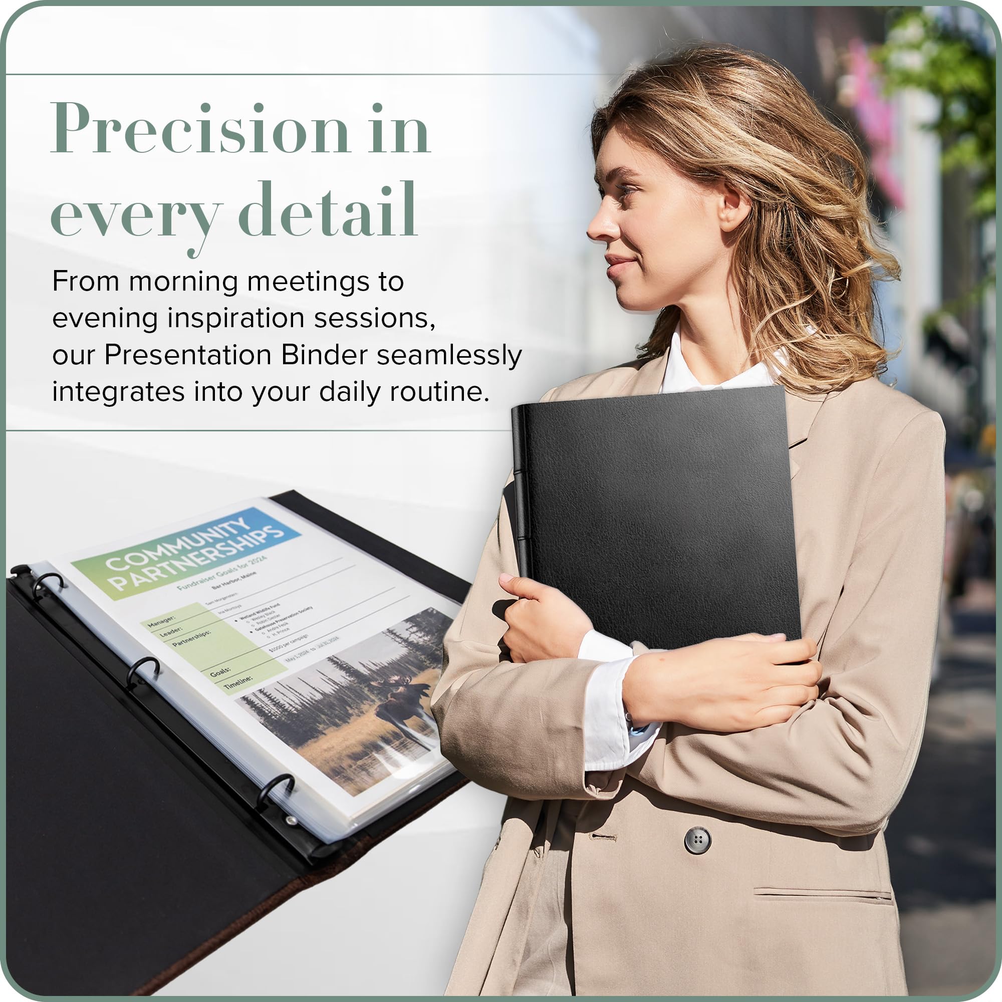 Premium 3-Ring Binder with Plastic Sleeves - 10 Sheet Capacity, 8.5