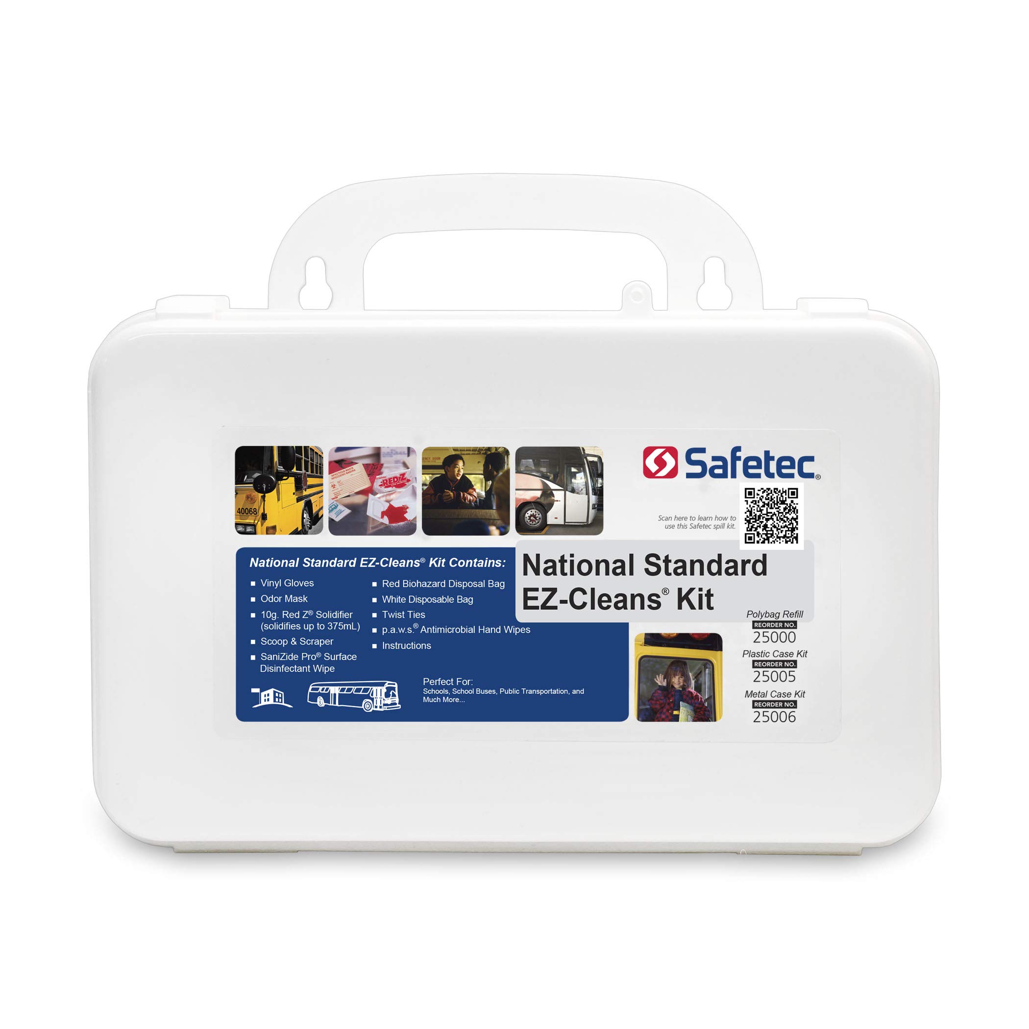 Safetec National Standard EZ-Cleans Body Fluid Spill Kit with Hard Case - 12 Kits per Case - Ideal for Hospitals, Labs & Emergency Cleanup
