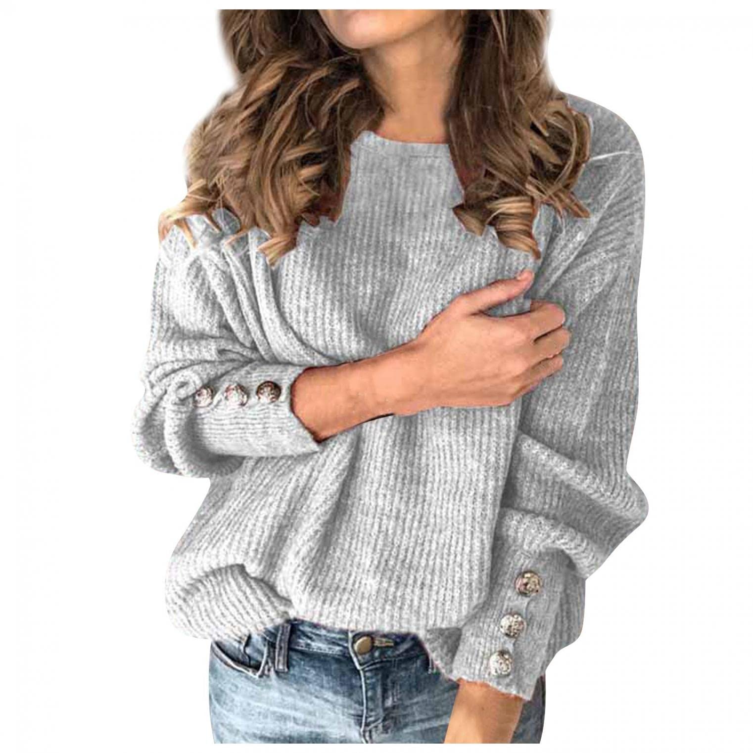 Women's Casual Long Sleeve Loose Fit Soft Pullover Sweater - Cozy Gnome Print Jumper Top for Fall & Winter | Perfect for Office, Date Night & Holiday Gatherings