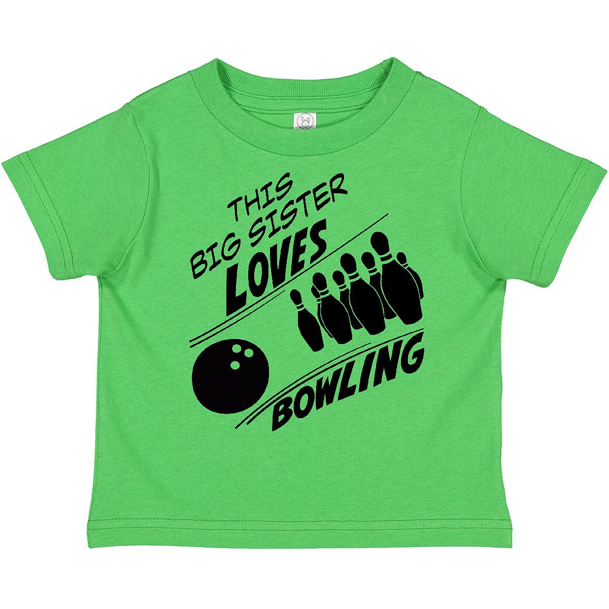 Inktastic Big Sister Loves Bowling Toddler T-Shirt - Cute Sibling Matching Outfit for Bowling Family Fun
