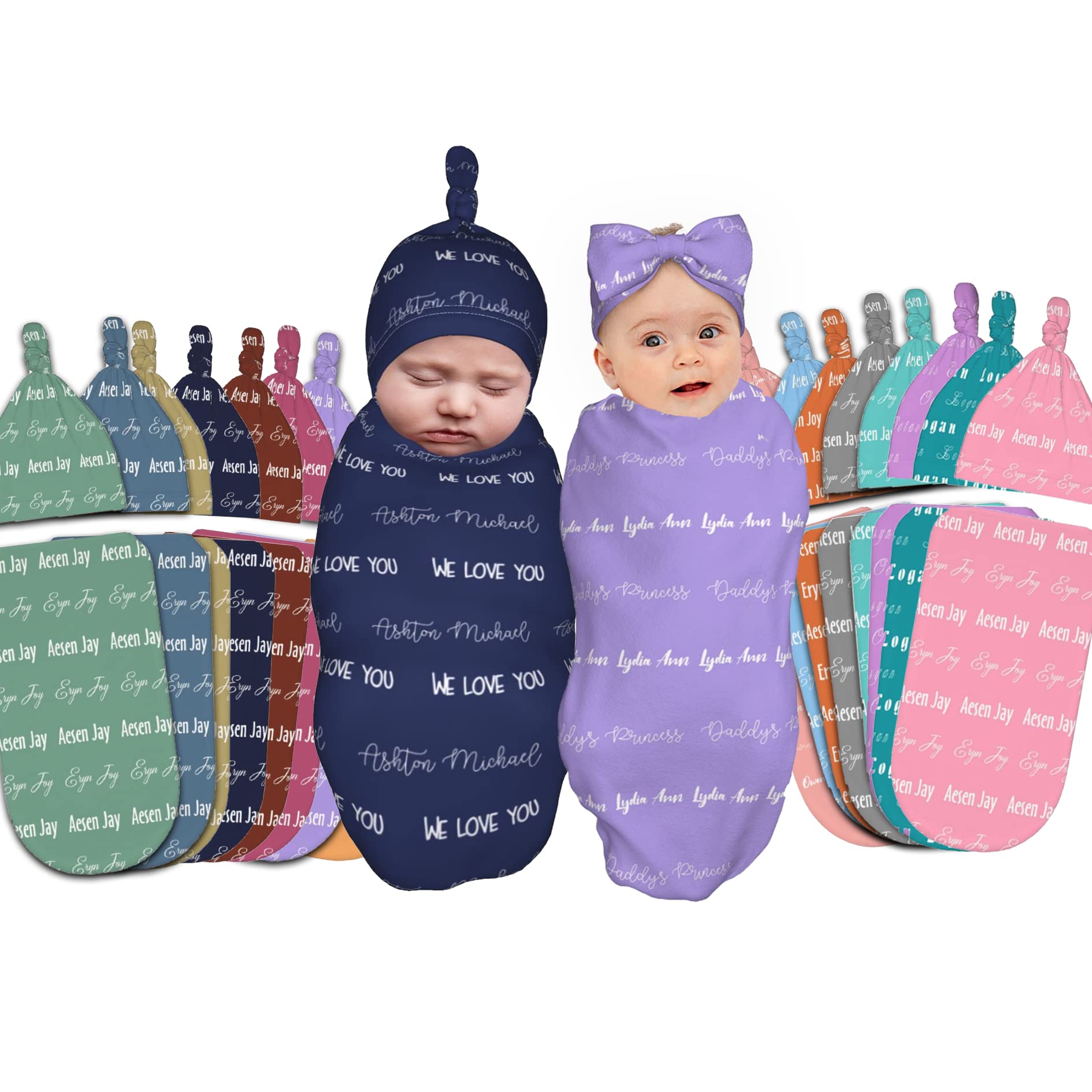 Personalized Baby Blanket with Name - Custom Newborn Swaddle Blanket for Boys & Girls - Soft Infant Gift for Christening, Birthday & Baby Shower - Perfect for Nursery, Photo Shoots & Special Occasions