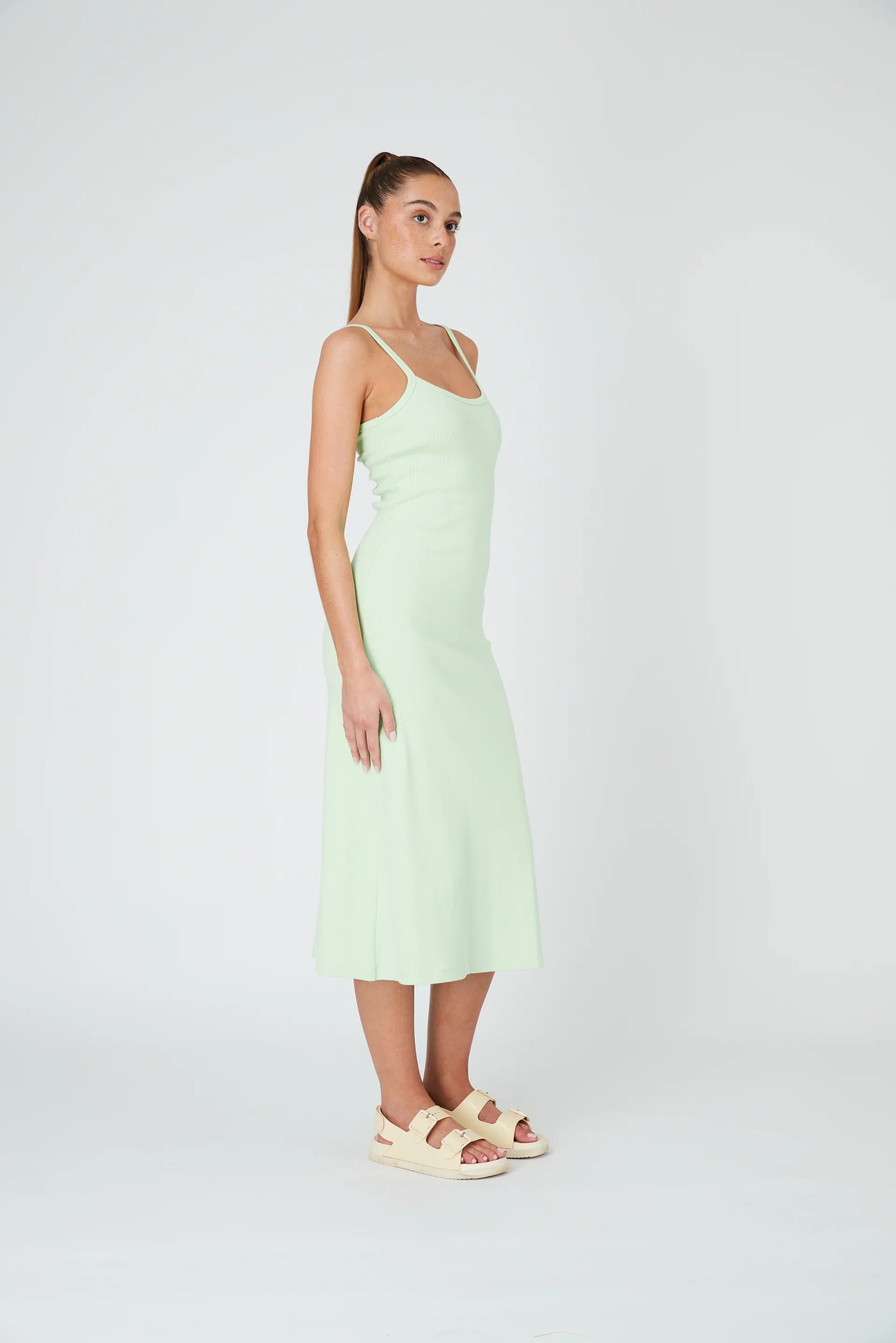 Elegant A-Line Midi Dress in Mint Green - Perfect for Summer Weddings, Garden Parties & Casual Outings