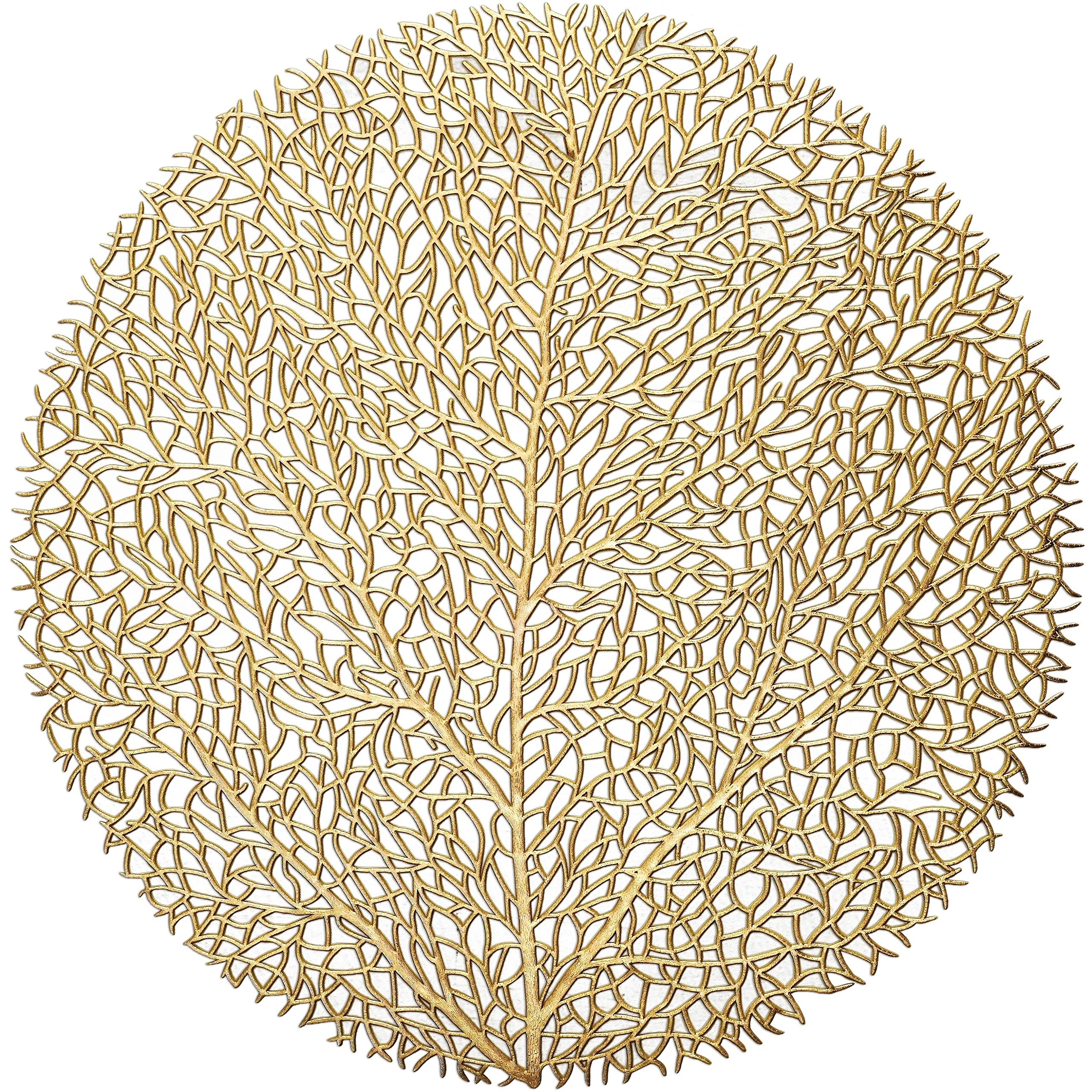 120-Piece Pressed Vinyl Metallic Placemats Set - Elegant Wedding Table Decor & Centerpiece Accent (Eden, Matte Gold) | Perfect for Bridal Showers, Anniversary Dinners & Formal Dining Events