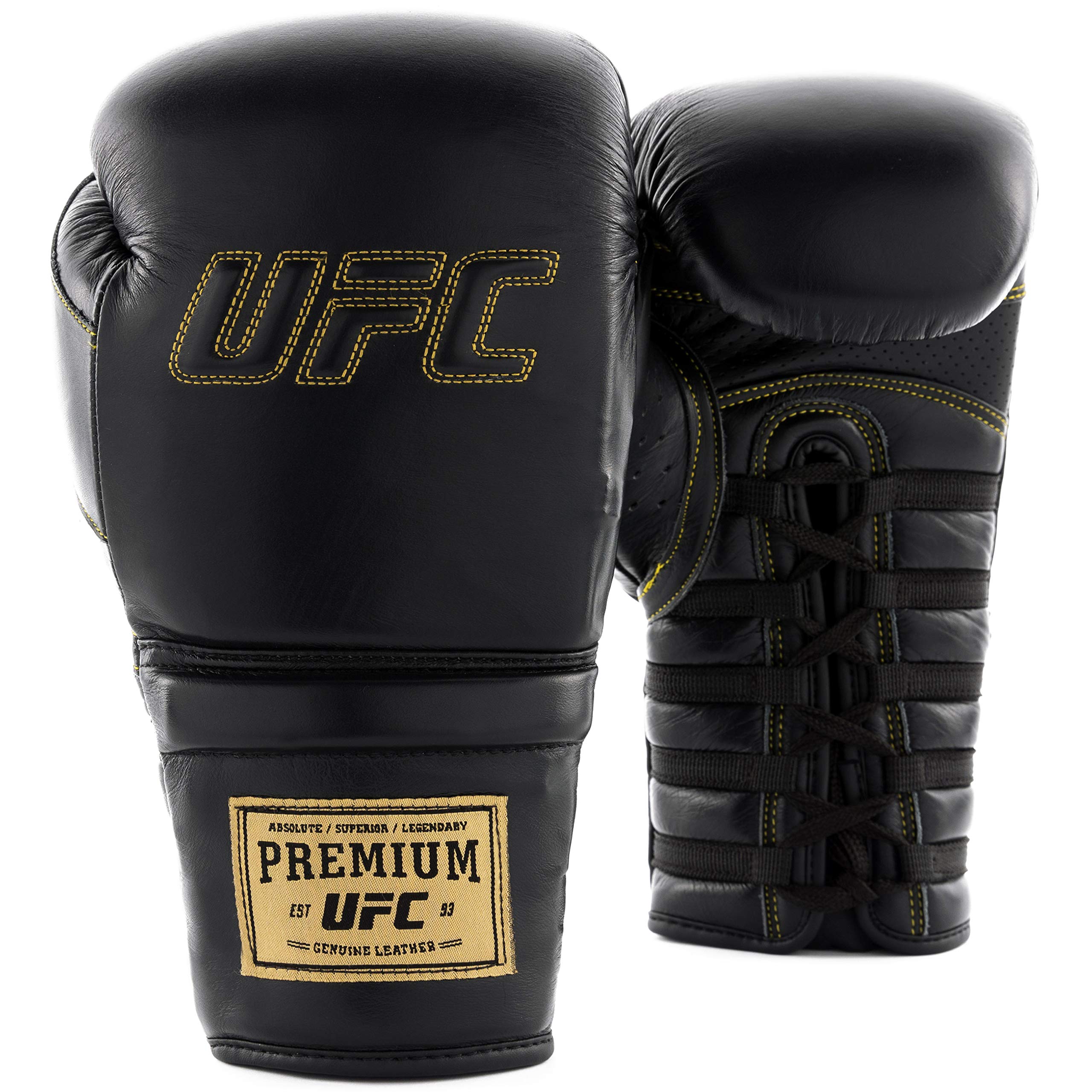 UFC Pro Champ Lace-Up Boxing Gloves - Premium Stand Up Training Gloves for MMA, Muay Thai & Kickboxing - Ideal for Sparring, Bag Work & Competition