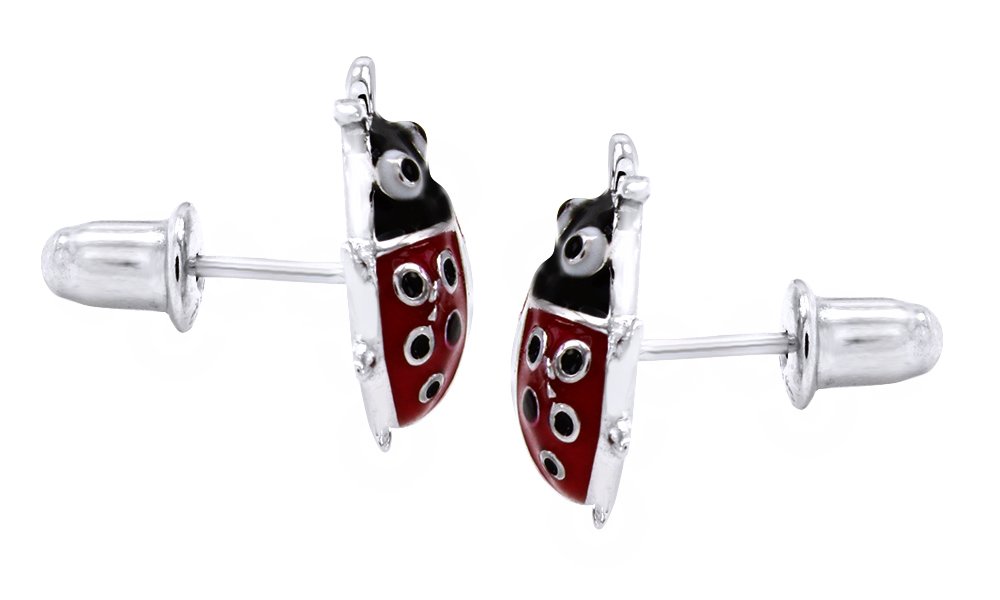 925 Sterling Silver AFFY Jewelry Multi-Color Enamel Ladybug Stud Earrings for Women - Perfect for Everyday Wear, Gifts & Special Occasions