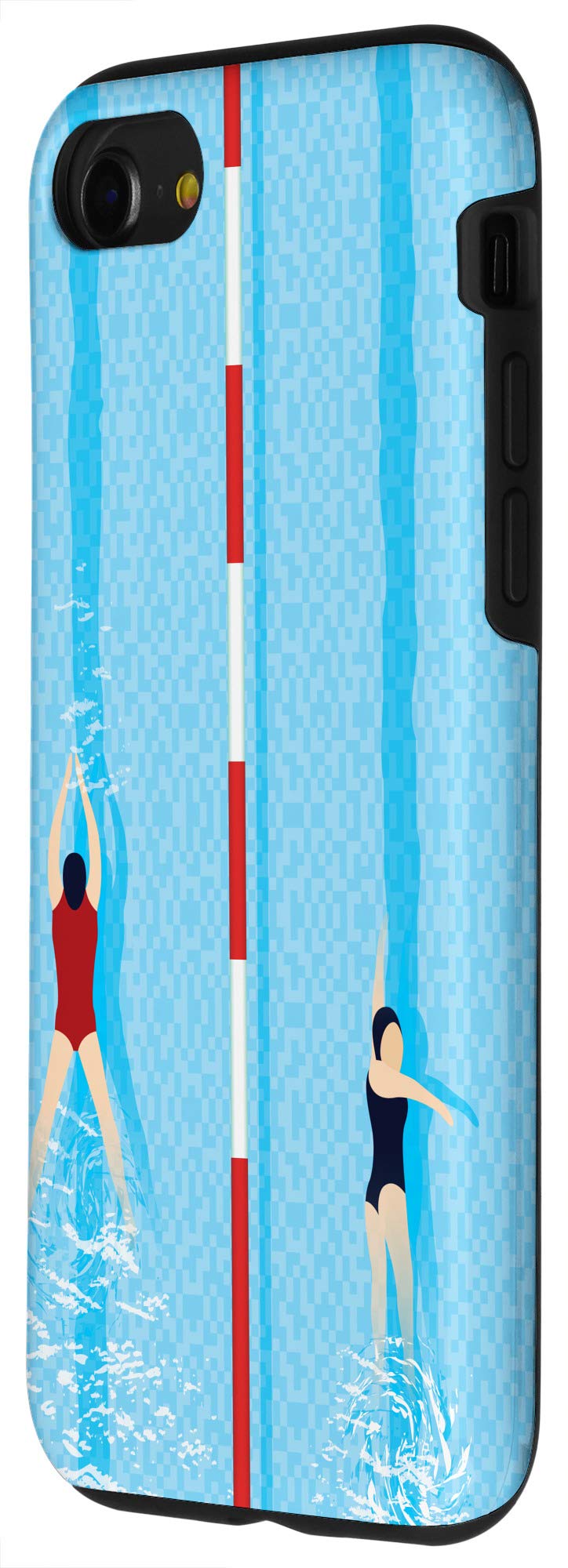 iPhone SE 2020 / 7 / 8 Swimming Lap Pool Swimmer Case - Durable, Waterproof, Novelty Design for Sports Lovers - Perfect for Poolside, Gym, and Outdoor Adventures