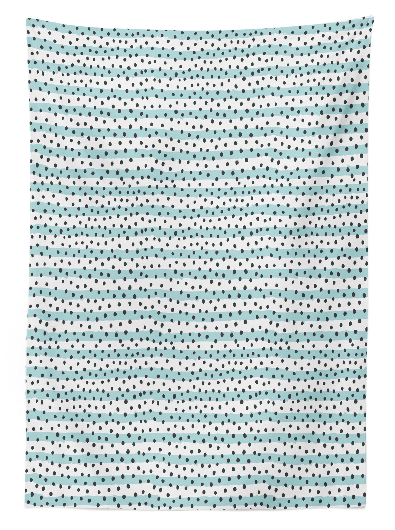 Ambesonne Grey Blue Striped Dotted Tablecloth - Hand Drawn Geometric Pattern Outdoor Picnic Table Cover - Washable Decorative Tablecloth 58x84 Inches - Perfect for BBQs, Garden Parties & Beach Picnics
