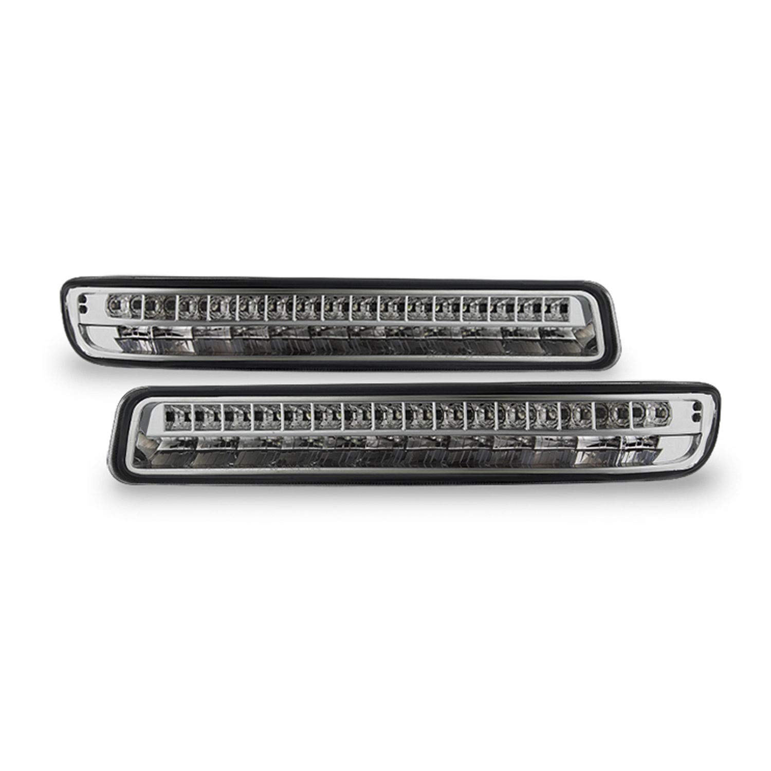 AKKON Chrome LED Tube Projector Headlights + LED Bumper Lamp Pair for 1999-2006 GMC Sierra 1500/2500HD/3500 & Yukon XL - Upgrade Your Truck Lighting for Night Driving & Off-Road Adventures