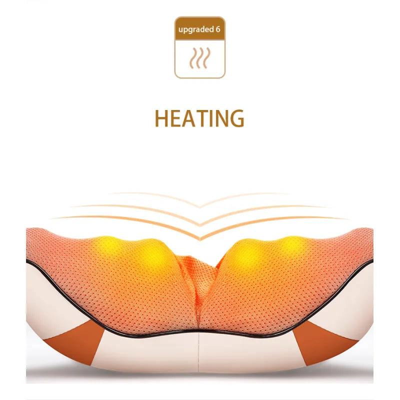 6-Button Car Neck and Shoulder Massager - Portable Relaxation for Commuters & Long Drives - Perfect for Office, Home, and Travel Use