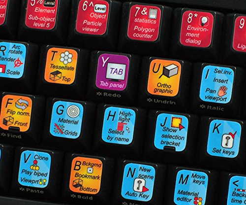 Autodesk 3DS MAX Keyboard Shortcut Labels - Compatible with Desktop, Laptop & Notebook - Perfect for 3D Modeling, Animation & Design Workstations