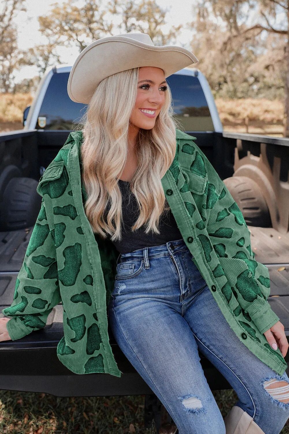 Stylish Leopard Print Single-Breasted Corduroy Jacket for Women - Trendy Fall & Winter Fashion Outerwear for Casual Outings and Date Nights