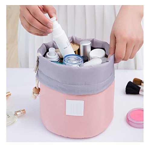 KRIDEZ Round Cosmetic Bag for Women - Waterproof Travel Makeup Pouch with Zipper | Portable Toiletry Organizer for Jewelry, Brushes & Essentials | Perfect for Vacation, Gym, Daily Use (Multicolor, 1 Pack)