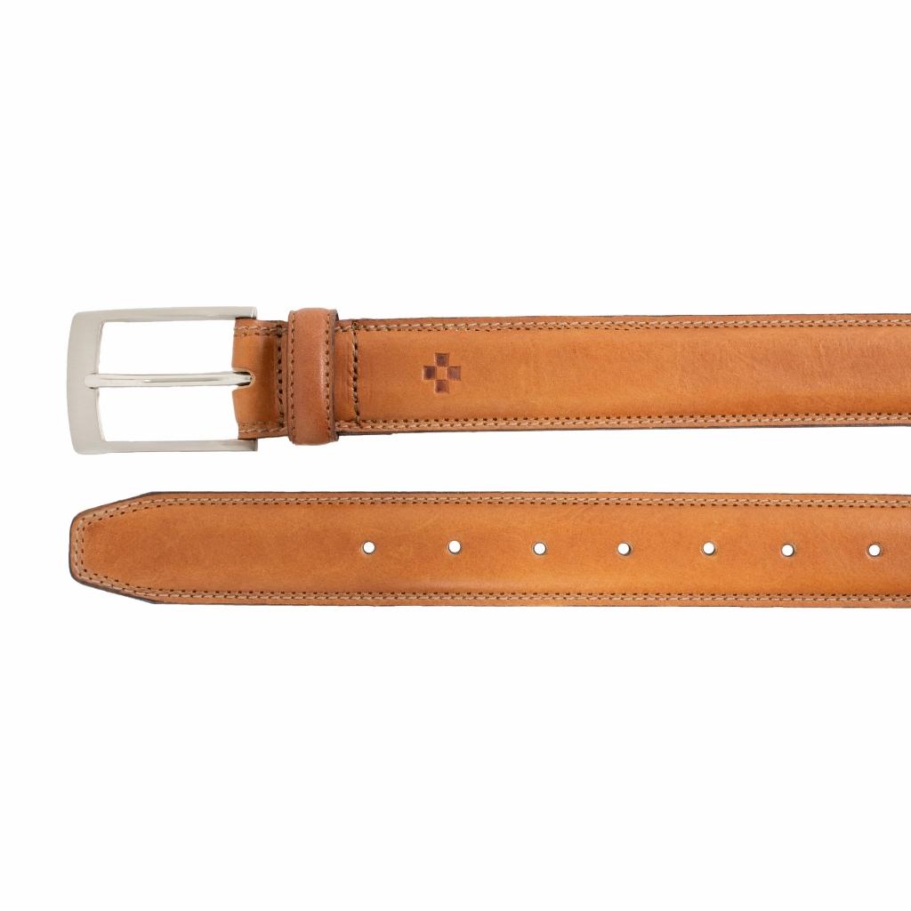 Premium Stitched Feather Edge Smooth Italian Full Grain Leather Belt for Men - Durable & Stylish Dress or Casual Wear for Office, Business & Everyday Use