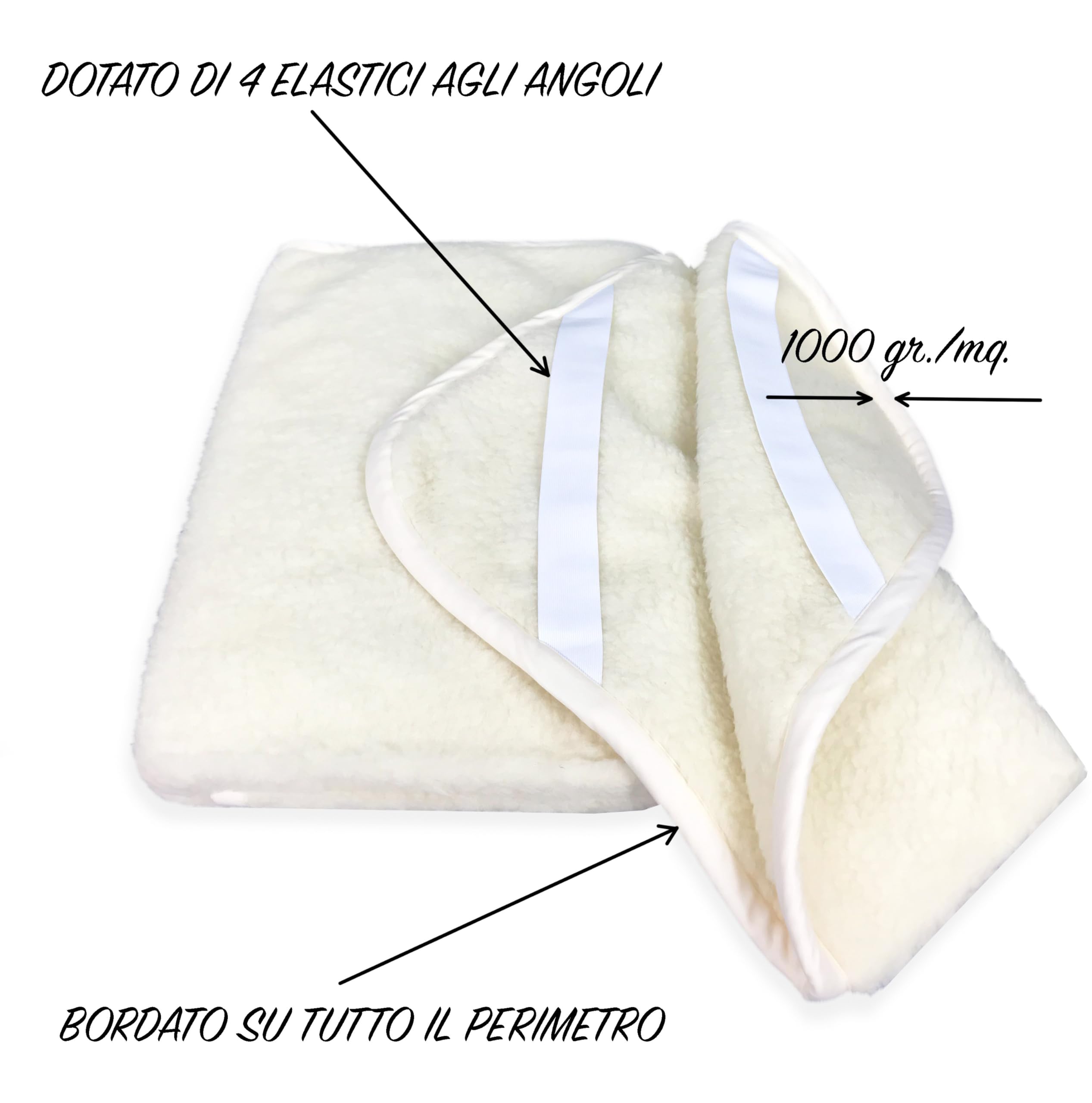 100% Pure Merino Wool Mattress Topper - 160x190 cm King Size, 1000g Weight, 11 Sizes Available - Luxury Bed Topper for Cold Weather & Allergy Relief - Perfect for Master Bedrooms, Guest Rooms & Winter Comfort