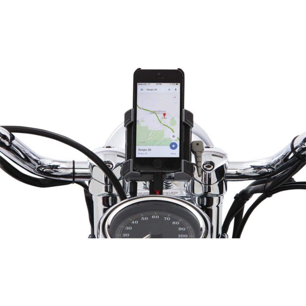 Ciro 50212 Universal Bike Handlebar Mount for Smartphone & GPS - Secure & Adjustable Holder with Built-in Charger - Perfect for Cycling, Commuting & Outdoor Adventures - Chrome Finish