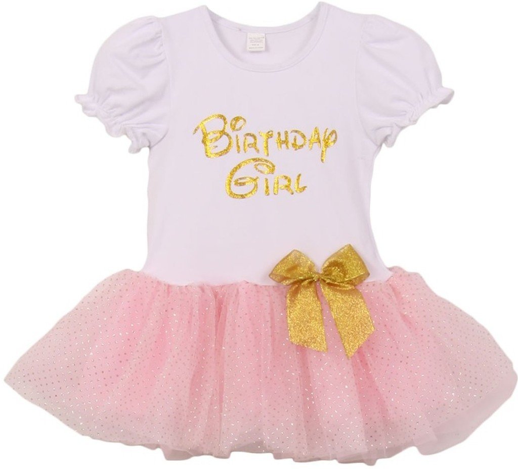Girl's Birthday Tutu Dress with Glitter Tulle Skirt - Sparkly Princess Costume for Birthday Parties, Photo Shoots & Special Occasions