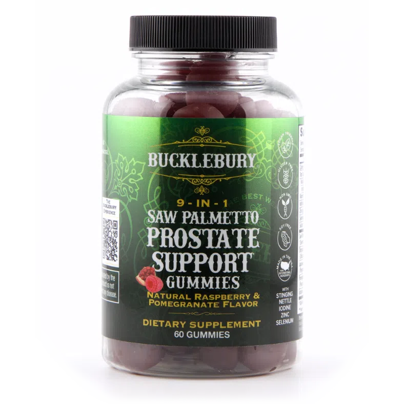 Bucklebury 9-in-1 Saw Palmetto Prostate Support Gummies for Men - Natural Prostate Health Supplement with Vitamins & Herbs - Supports Urinary Flow & Vitality - Perfect for Daily Wellness Routine