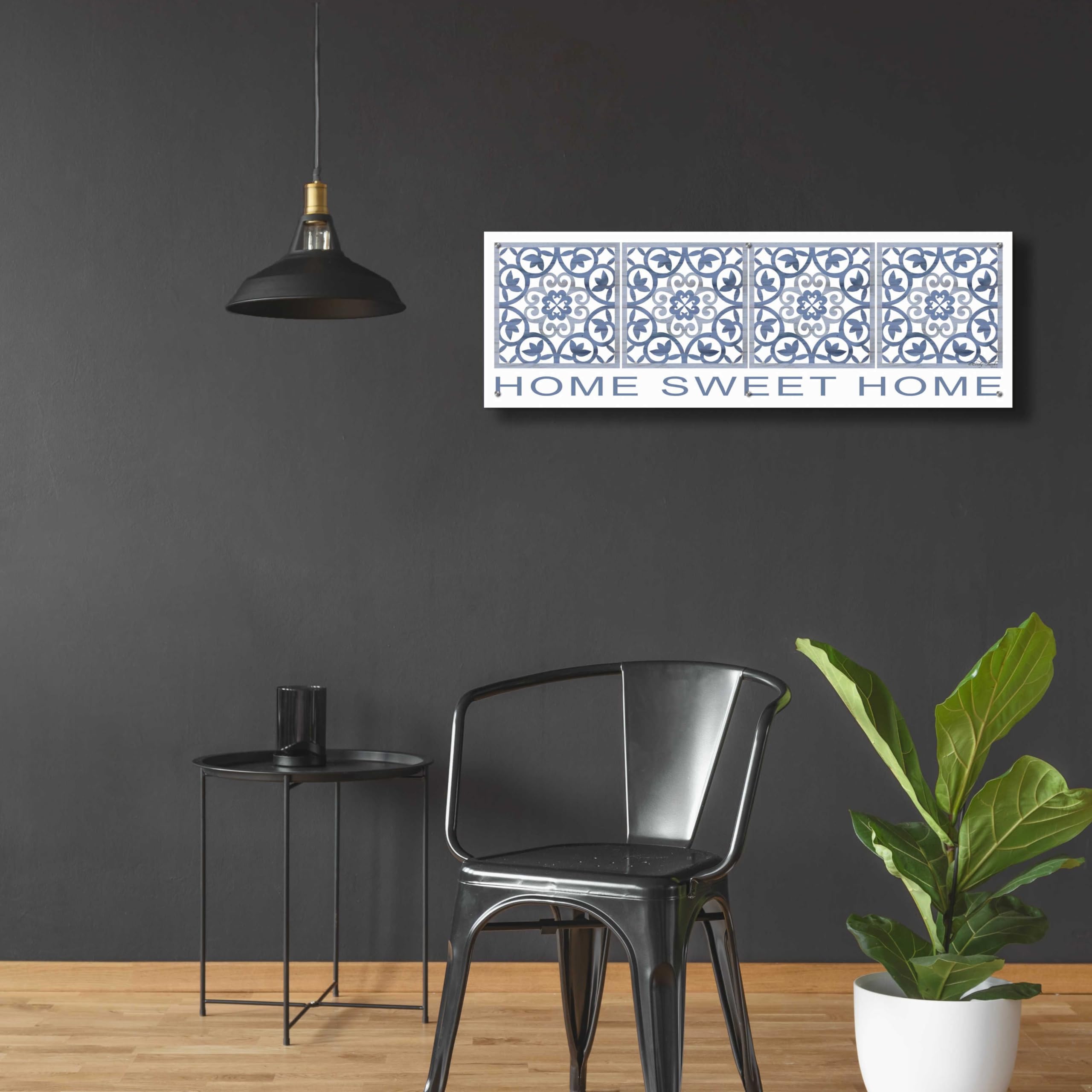Epic 'Home Sweet Home Pattern' Acrylic Glass Wall Art by Cindy Jacobs - 48x16 Inches, Modern Home Decor for Living Room, Bedroom & Office