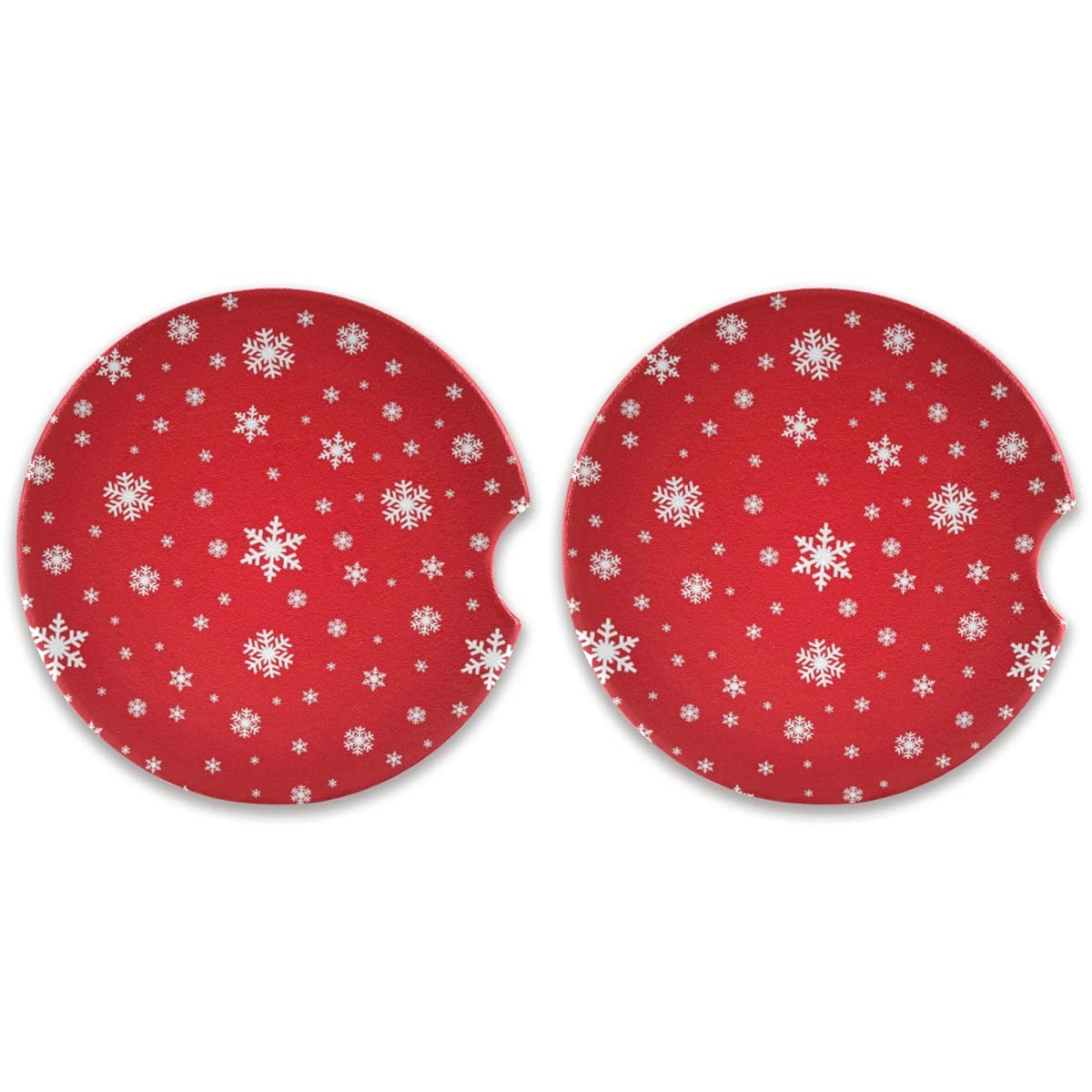 ALAZA Snowflake Car Cup Holder Coasters 2.56