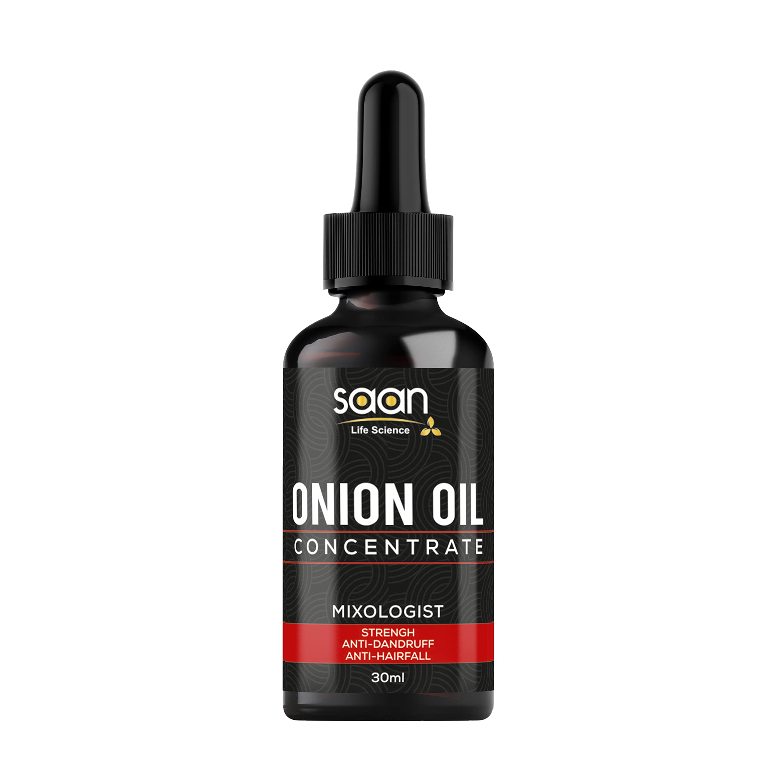 SAAN Onion Oil Concentrate for Hair Growth, Beard & Mustache Growth & Hair Loss Control (30ml) | Natural, Non-Sticky, Non-Greasy Formula | Promotes Thicker Hair & Reduces Hair Fall | Perfect for Daily Scalp Massage & Hair Care Routine