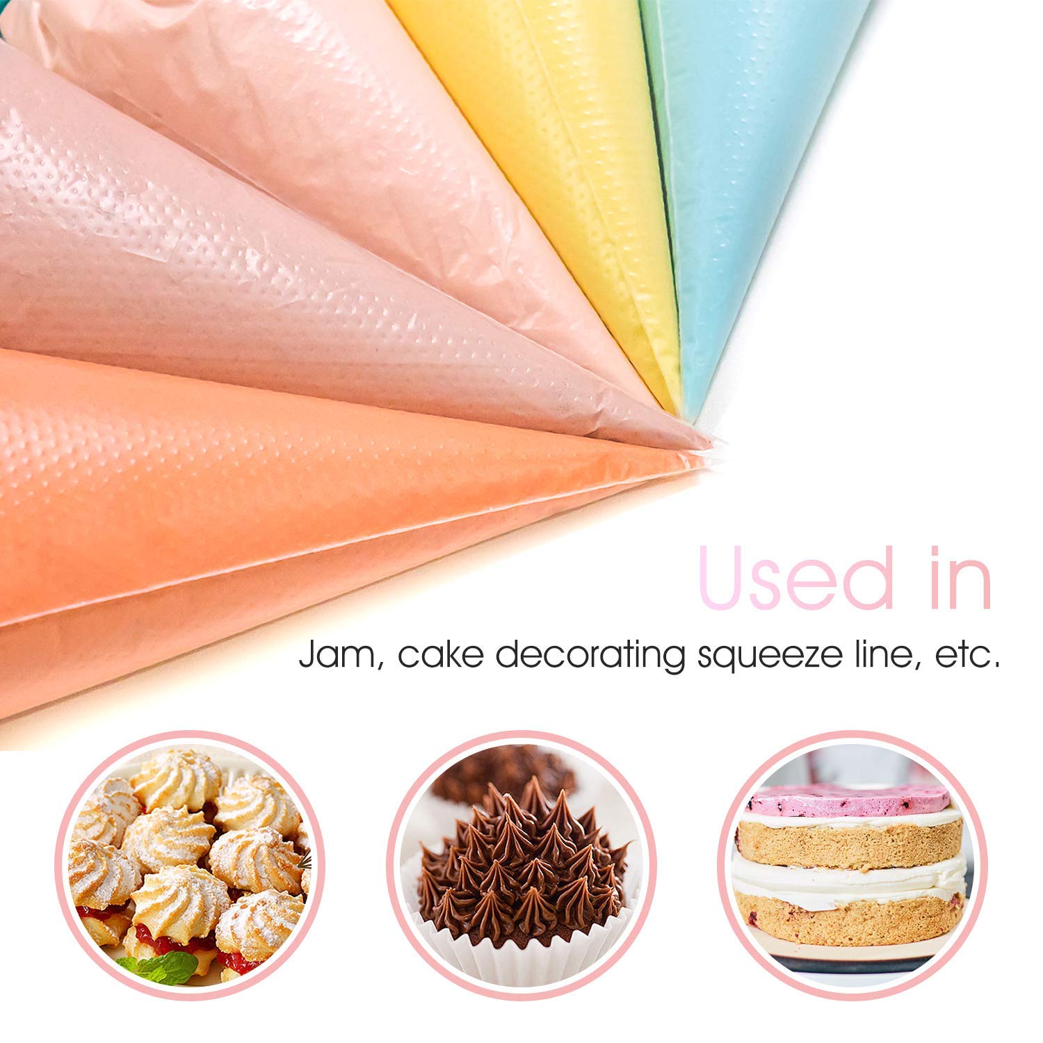 100 Pcs 24 Inch Thickened Piping Bags - Premium Cake Decorating Kit for Baking, Buttercream, Cookies & Desserts - Perfect for Home Bakers, Professional Chefs & Party Treats