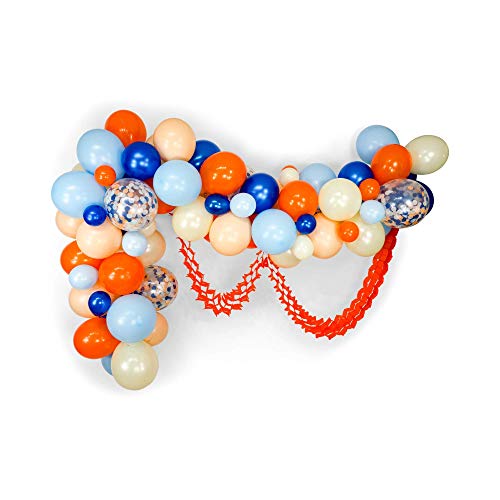 Balloon Garland Kit - Sand & Sea Theme - Blue, Peach, Tangerine, Navy & Cream Balloons for Beach Party Decorations, Baby Showers & Summer Events