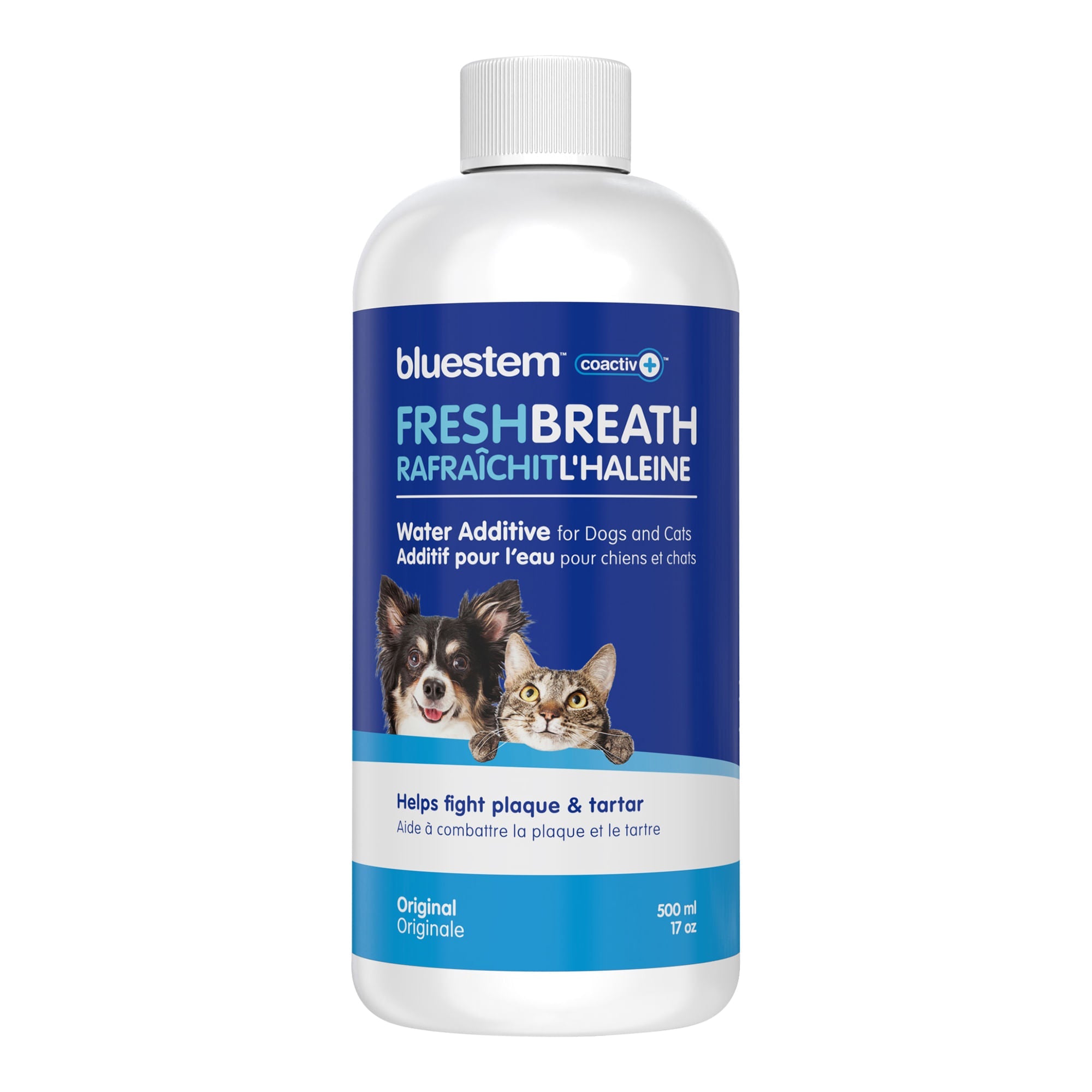 Bluestem Fresh Breath Plaque & Tartar Control Water Additive for Dogs & Cats | Dental Care Solution for Pets | Improves Oral Hygiene & Freshens Breath | Perfect for Daily Use in Pet Water Bowls