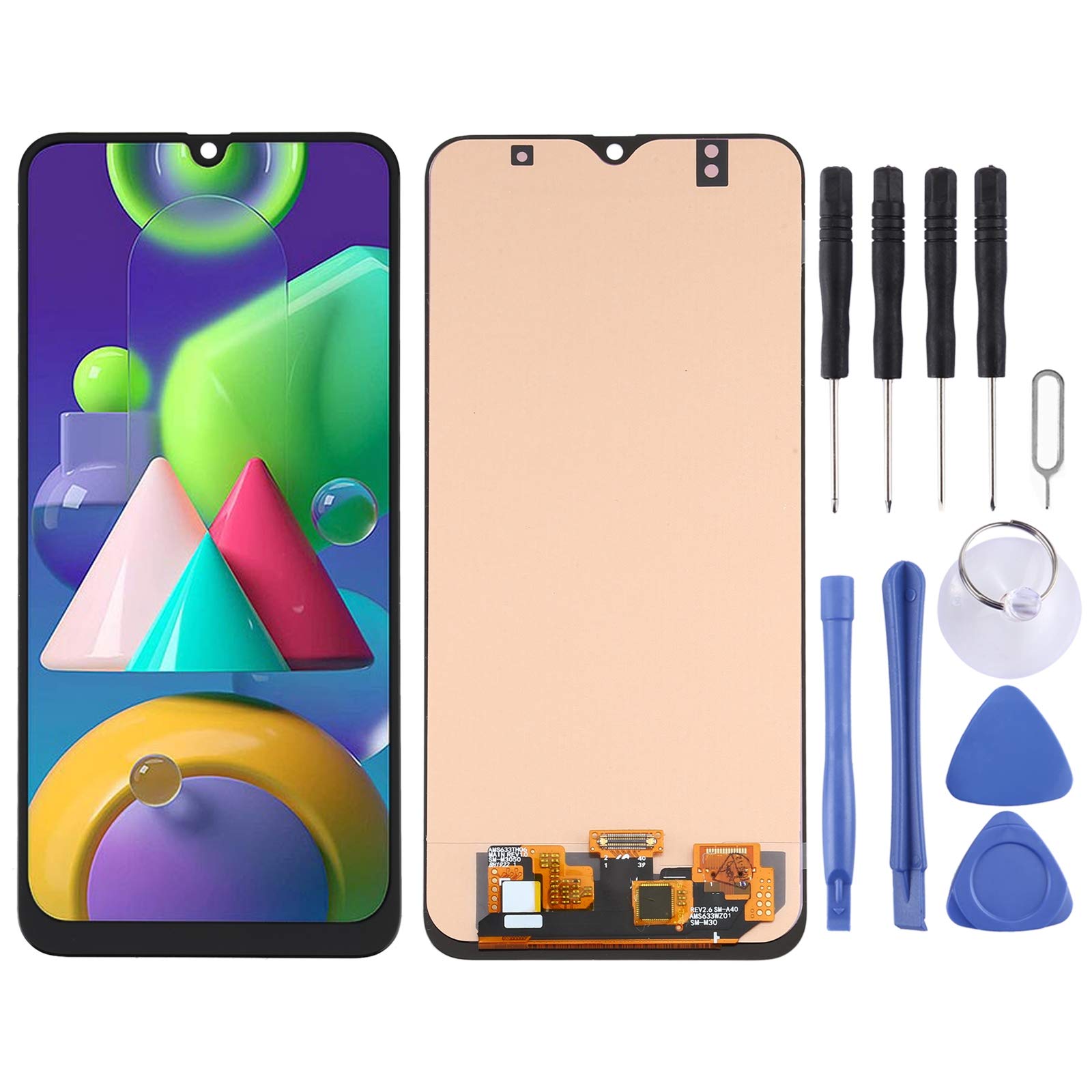 Original Samsung Galaxy M21 SM-M215 LCD Screen Replacement - Full OLED Display Assembly with Digitizer Touch Screen - Phone Repair Parts for Cracked/Damaged Screens - Perfect for DIY Fixes & Professional Repairs