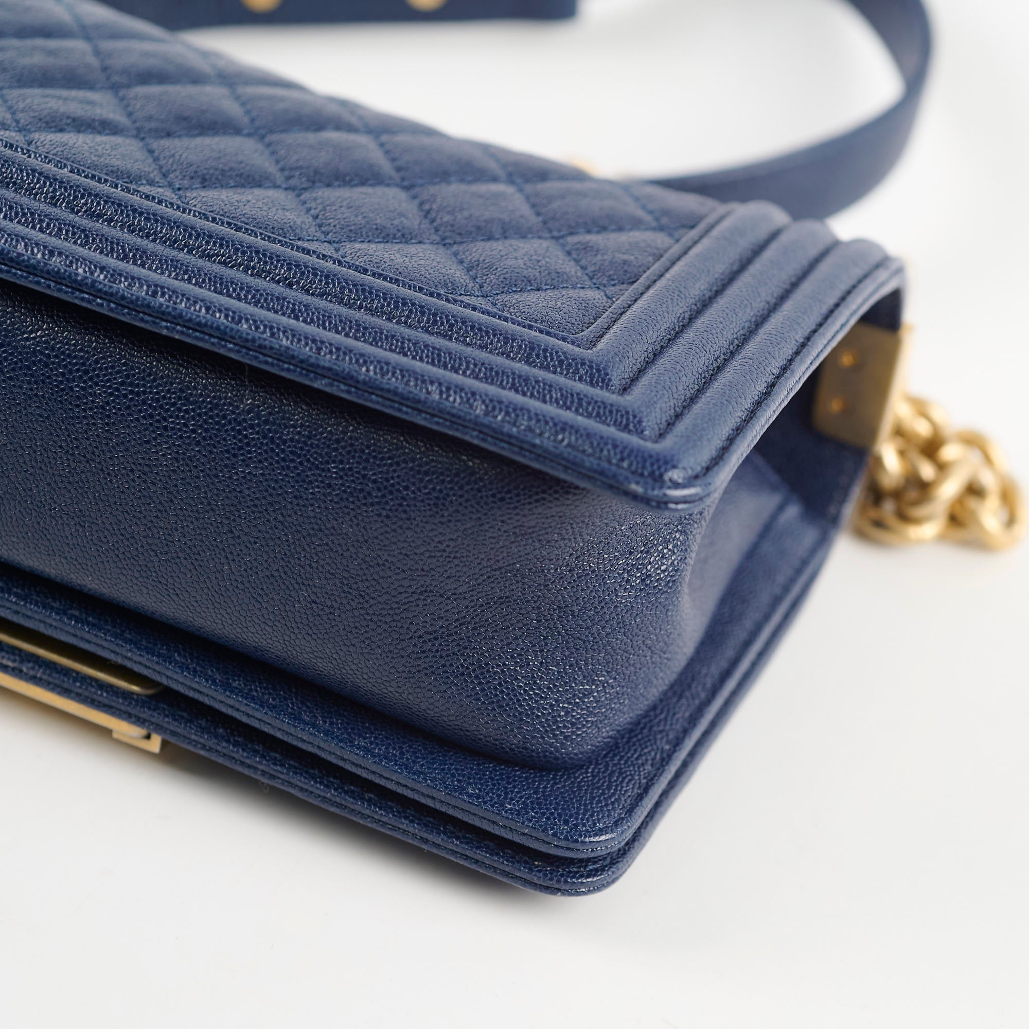 Chanel Small Boy Caviar Leather Handbag Navy Blue 26cm - Luxury Designer Crossbody Bag for Women, Perfect for Date Night & Special Occasions