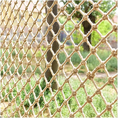 RZM Premium Hemp Rope Cargo Net - 3x6m (10x20ft) Outdoor Climbing Playground Equipment for Kids, Treehouse Safety Net, Bird Swing Ladder & Backyard Fence Decor - Durable & Protective for Play Areas, Parks, and Adventure Courses
