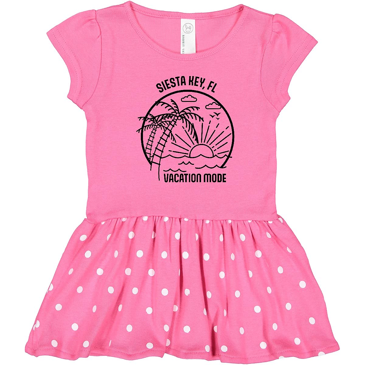 Inktastic Summer Vacation Mode Siesta Key Beach Florida Toddler Dress - Cute Beach Outfit for Girls, Florida Vacation Souvenir, Casual Play Dress for Toddlers - Perfect for Beach Trips, Family Vacations & Summer Playdates