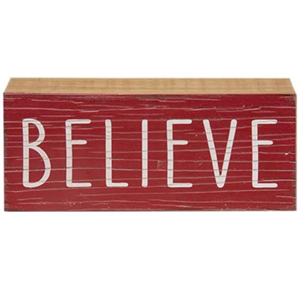 Believe Wooden Sign - Rustic Farmhouse Wall Decor for Home, Office & Wedding - Inspirational Gift for Christmas, Housewarming & Special Occasions