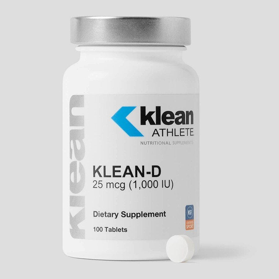 Klean Athlete Vitamin D3 1000 IU Supplement - Supports Bone Health & Immune System - Ideal for Athletes & Active Lifestyles