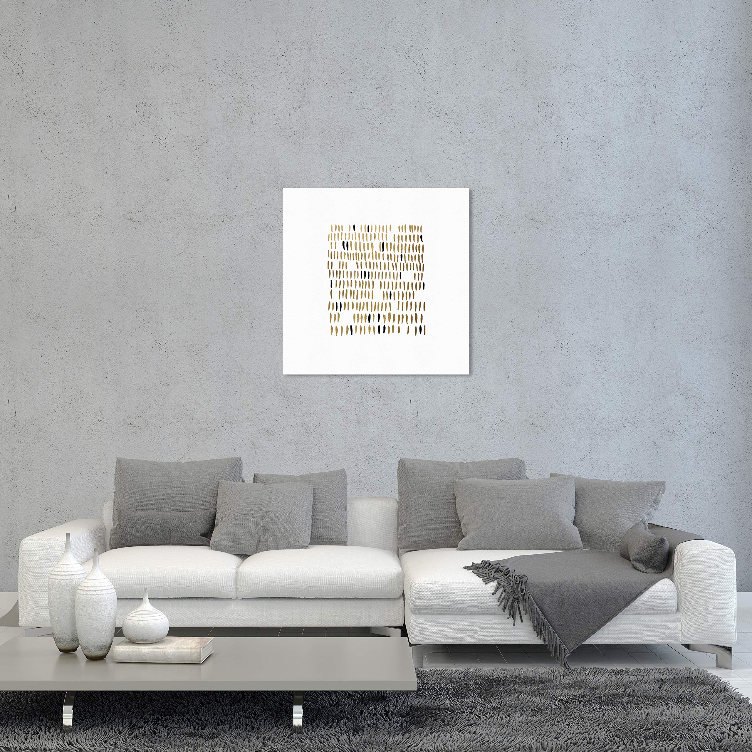 Oliver Gal Artist Co. Abstract Teeth Wall Art Canvas Print - 24x24 Inch Gold & White Modern Home Decor for Living Room, Bedroom, Office