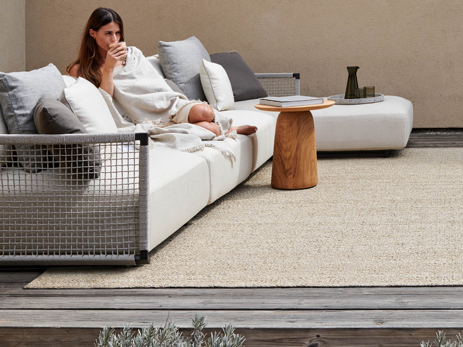 Modern Dunes Side Table - Small Accent Table for Living Room, Bedroom, or Patio - Stylish End Table with Wooden Frame & Woven Rattan Design - Perfect for Coffee, Books, or Decor