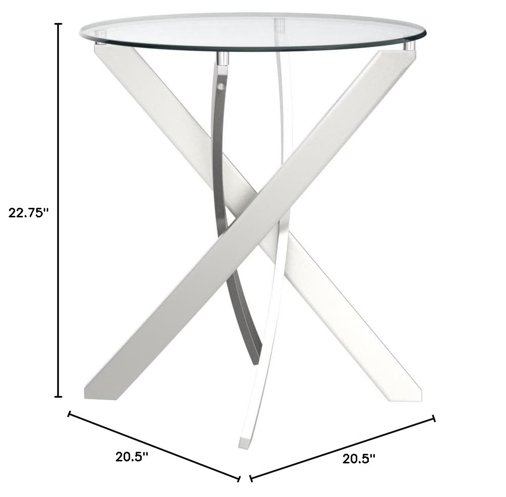 Magnussen T2050 Zila Metal Round End Table - Stylish Side Table for Living Room, Bedroom & Patio - Durable Metal Accent Table with Round Design for Home Decor