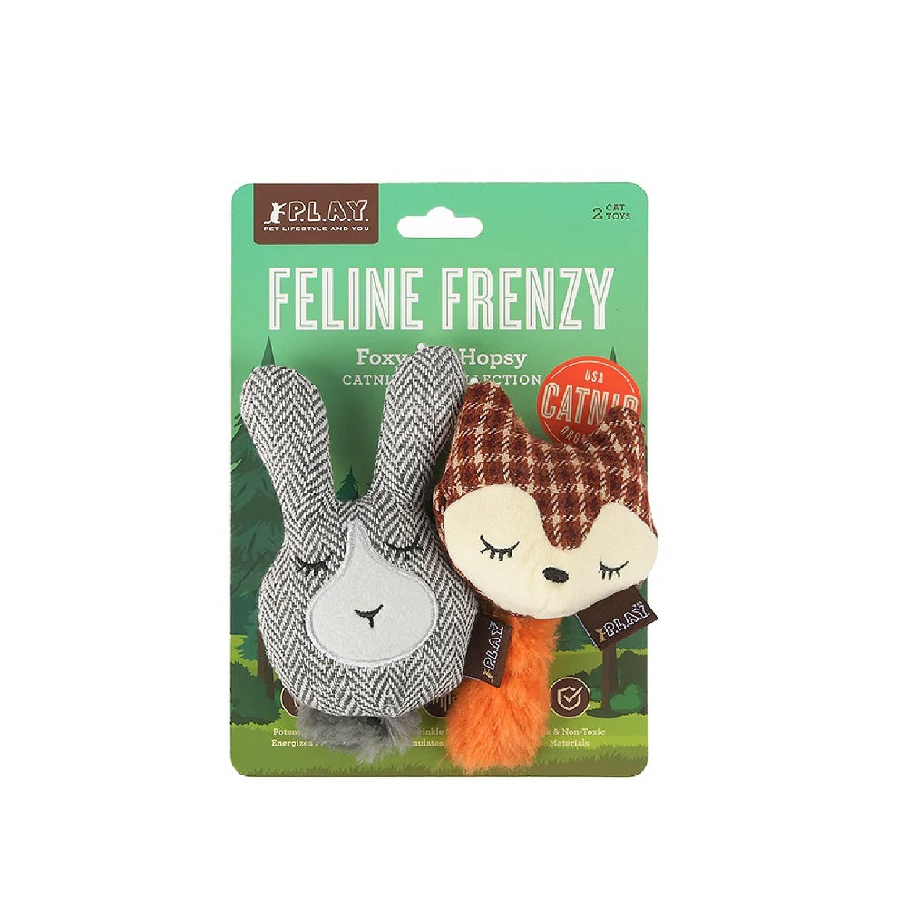 Forest Friends Fox & Bunny Interactive Cat Toy Set - Fun Playtime for Kittens & Cats - Perfect for Indoor Play & Exercise