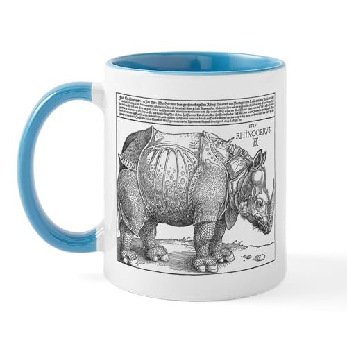 White/Blue Inside - Durer Rhino Mug