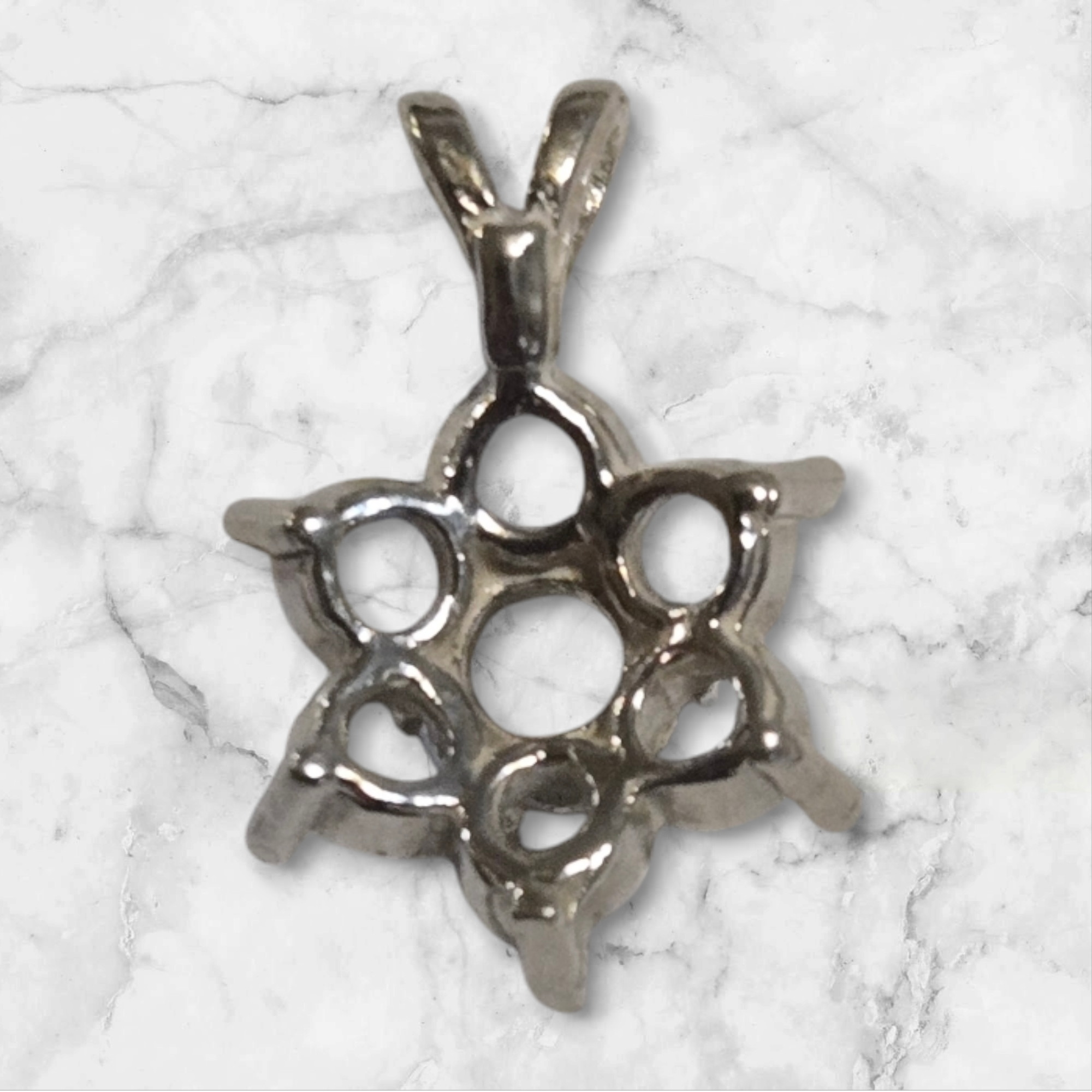 Solid Sterling Silver or 14K Gold Multi-Stone Round Cluster Pre-Notched Pendant Setting - Handcrafted Jewelry Made in USA (161 230/141 230) - Perfect for Necklaces, Bracelets & DIY Jewelry Making