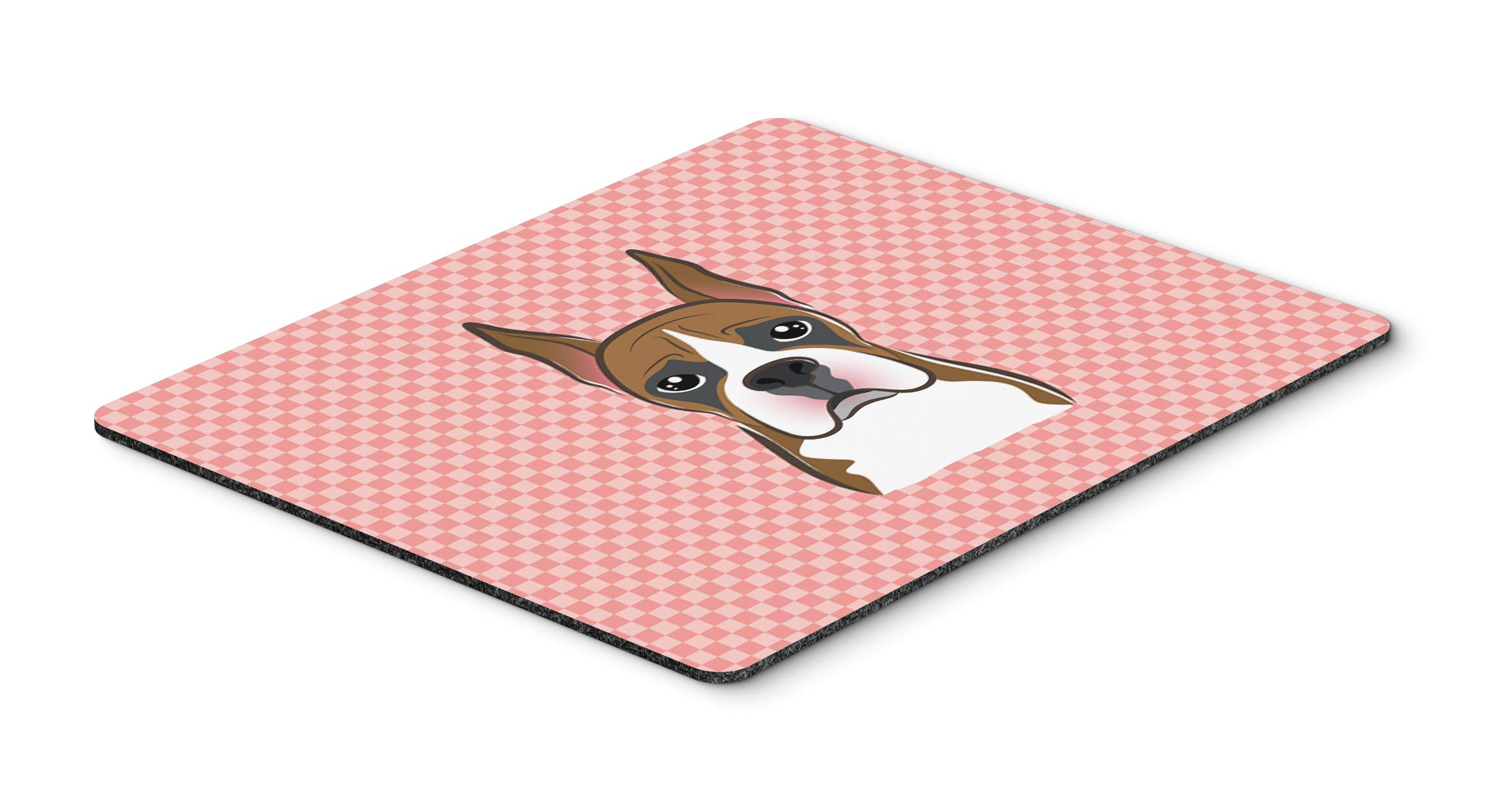 Checkerboard Pink Boxer Mouse Pad - Washable Large Mouse Mat for Home Office, Gaming & Computers | Hot Pad & Trivet for Kitchen Use | Caroline's Treasures BB1223MP
