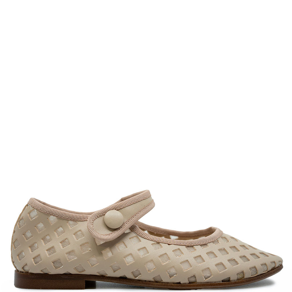 Beberlis Nude Basket Mary Jane Shoes for Women - Comfortable Flat Heel Slip-On Casual Loafers | Perfect for Office, Walking, and Everyday Wear