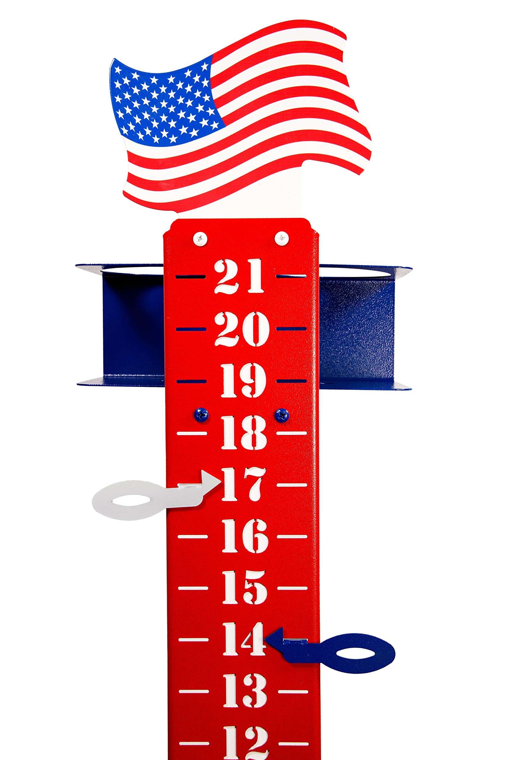 SWEN American Flag Steel Metal Lawn Scoreboard - Durable Outdoor Sports Score Keeper for Baseball, Football, and Soccer Games