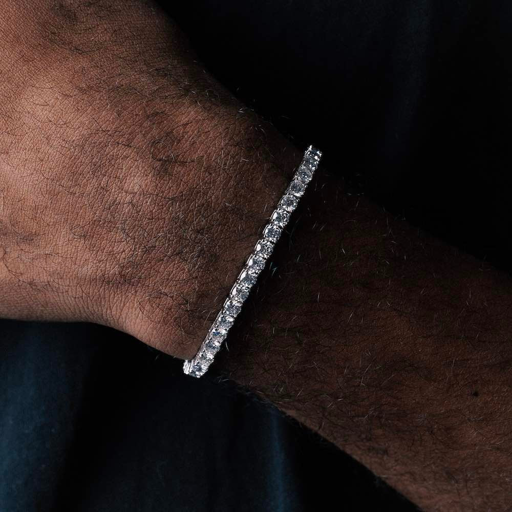 Moissanite Tennis Bracelet for Women - 925 Sterling Silver & 14k Gold Plated - Adjustable Sizes 6-8