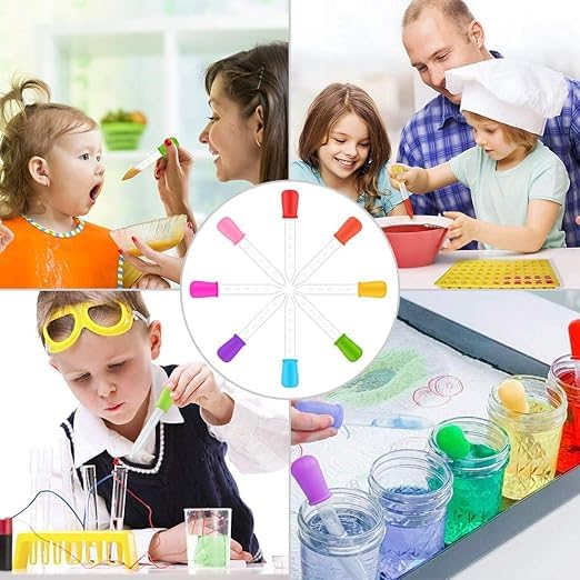 5ml Silicone & Plastic Eye Dropper - Essential Pipettes for Candy Molds, Gummy Making & DIY Crafts | Perfect for Kids' Candy Making, Science Experiments & Liquid Transfer (Pack of 8)