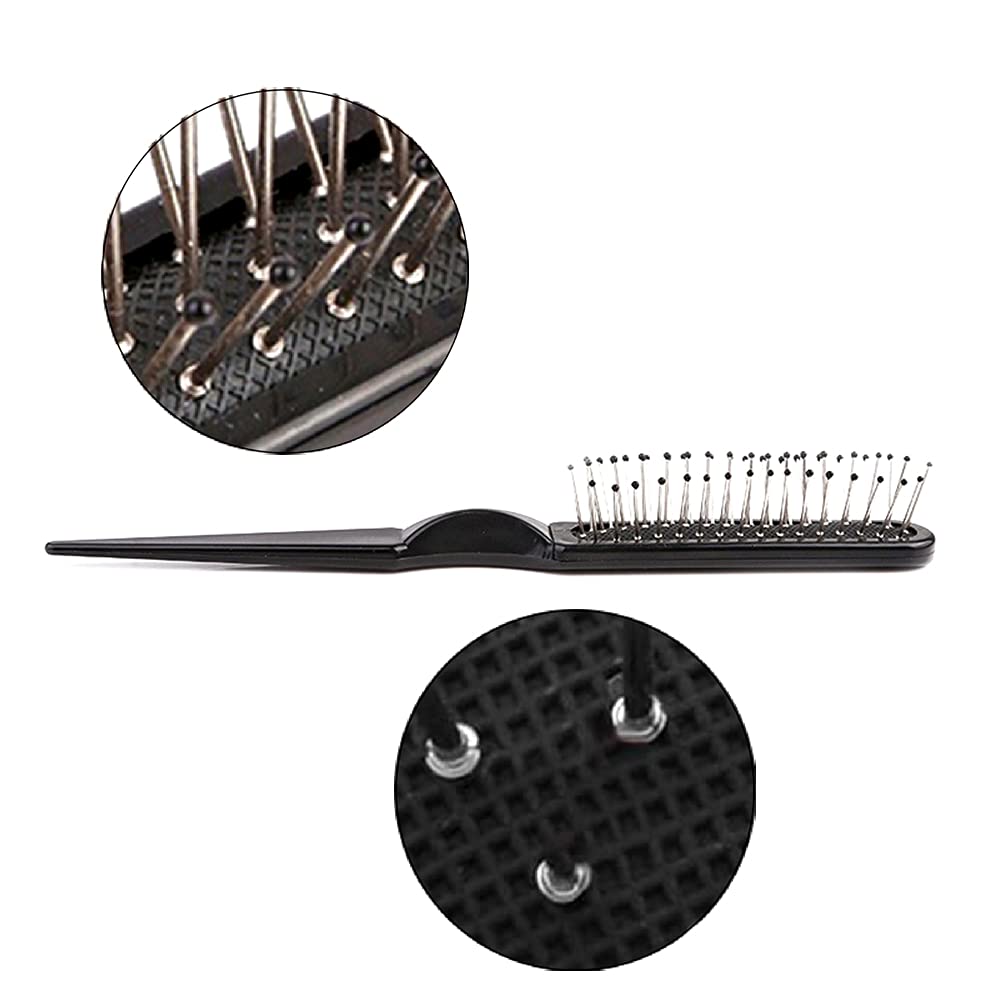 2 Pack Wig Brush & Wide Tooth Comb Set - Stainless Steel Detangling Brush for Hair Extensions, Weaves, Toupees & Synthetic Wigs - Gentle Styling & Detangling Tool for Natural & Artificial Hair - Perfect for Daily Hair Care, Salon Use & Travel