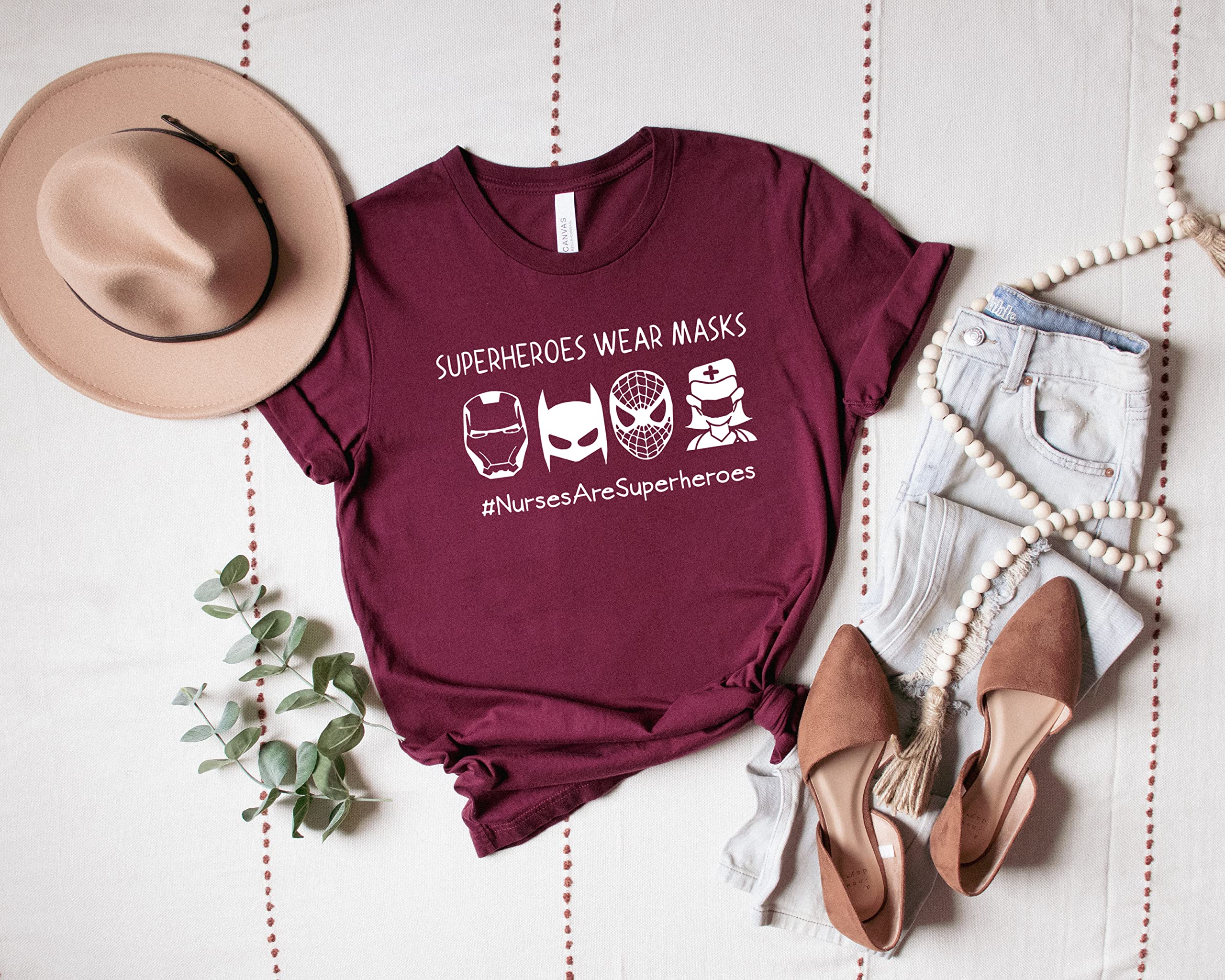 Nurses Are Superheroes T-Shirt - Superheroes Wear Masks Shirt for Healthcare Workers - Quarantine Heroes Apparel for Medical Professionals - Perfect for Nurse Appreciation Gifts & Hospital Staff Support
